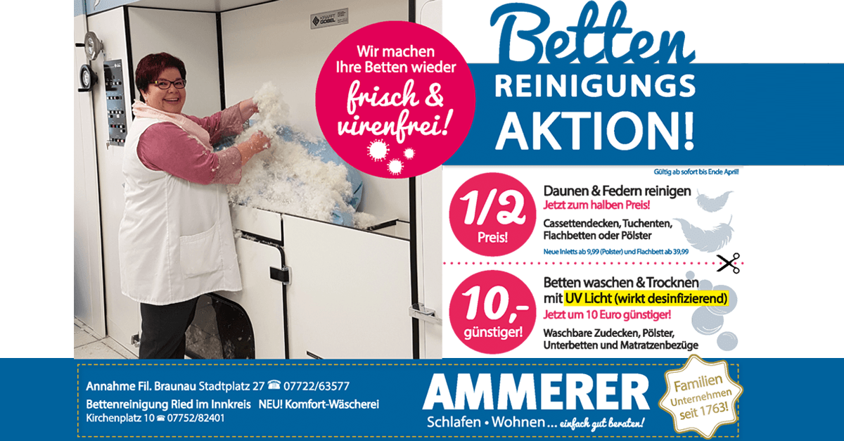 Ammerer macht Betten & Pölster virenfrei